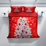 Cattleya Ny Noel 3D Temalı Pamuk Saten Çift Kişilik Nevresim Takımı