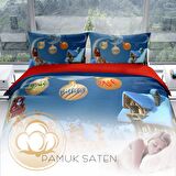 Cattleya NY Wish 3D Temalı Pamuk Saten Çift Kişilik Nevresim Takımı