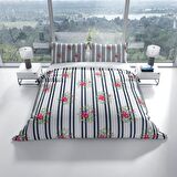 Cattleya Ribbon 3D Temalı Pamuk Saten Çift Kişilik Nevresim Takımı