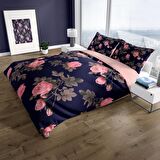 Cattleya Noble 3D Temalı Pamuk Saten Çift Kişilik Nevresim Takımı