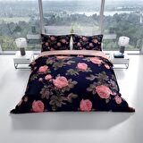 Cattleya Noble 3D Temalı Pamuk Saten Çift Kişilik Nevresim Takımı