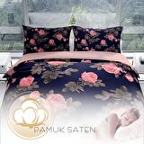 Cattleya Noble 3D Temalı Pamuk Saten Çift Kişilik Nevresim Takımı