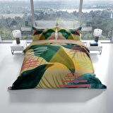 Cattleya Relaxing 3D Temalı Pamuk Saten Çift Kişilik Nevresim Takımı