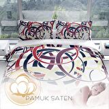 Cattleya Rings 3D Temalı Pamuk Saten Çift Kişilik Nevresim Takımı