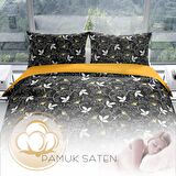 Cattleya Serenity 3D Temalı Pamuk Saten Çift Kişilik Nevresim Takımı