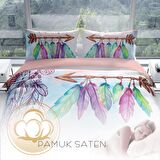 Cattleya Sleep 3D Temalı Pamuk Saten Çift Kişilik Nevresim Takımı