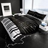 Monohome Perlasera Piano 3D Temalı Pamuk Saten Çift Kişilik Nevresim Takımı