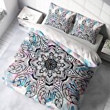 Monohome Ethnic Mandala2 3D Temalı Pamuk Saten Çift Kişilik Nevresim Takımı