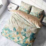 Monohome Geometric Watercolor Geometrik Pamuk Saten Çift Kişilik Nevresim Takımı