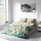 Monohome Geometric Watercolor Geometrik Pamuk Saten Çift Kişilik Nevresim Takımı