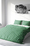 Nevresim Takımı %100 Doğal Pamuk Çift Kişilik 3d Digital Green Pattern