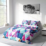 Monohome Geometric Tropical Geometrik Pamuk Saten Çift Kişilik Nevresim Takımı