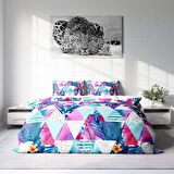 Monohome Geometric Tropical Geometrik Pamuk Saten Çift Kişilik Nevresim Takımı