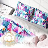 Monohome Geometric Tropical Geometrik Pamuk Saten Çift Kişilik Nevresim Takımı