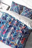 Nevresim Takımı %100 Doğal Pamuk Çift Kişilik 3d Digital Blue Pattern
