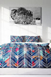 Nevresim Takımı %100 Doğal Pamuk Çift Kişilik 3d Digital Blue Pattern