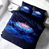 Monohome Lotus Night Çiçekli Pamuk Saten Çift Kişilik Nevresim Takımı