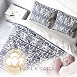 Monohome Ethnic Elephant Hayvan Figürlü Pamuk Saten Çift Kişilik Nevresim Takımı
