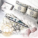 Monohome Love Forever Aşk Temalı Pamuk Saten Çift Kişilik Nevresim Takımı