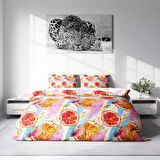 Monohome Orange Fruit Meyveli Pamuk Saten Çift Kişilik Nevresim Takımı