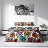 Monohome Patchwork Tiles 3D Temalı Pamuk Saten Çift Kişilik Nevresim Takımı