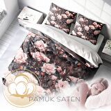 Monohome Roses Garden Çiçekli Pamuk Saten Çift Kişilik Nevresim Takımı