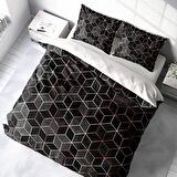 Monohome Gold Cube 3D Temalı Pamuk Saten Çift Kişilik Nevresim Takımı