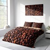 Monohome Coffee Duvet Kahve Temalı Pamuk Saten Çift Kişilik Nevresim Takımı
