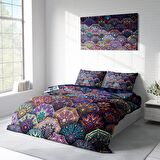 Monohome Ethnic Purple Etnik Temalı Pamuk Saten Çift Kişilik Nevresim Takımı