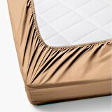 Monohome %100 Pamuklu RanForce Fitted Kahve Çift Kişilik Lastikli Çarşaf 180 x 200