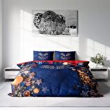 Monohome Merry Christmas Happy 3D Temalı Pamuk Saten Çift Kişilik Nevresim Takımı