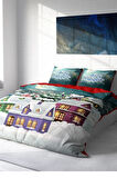 Yılbaşı Nevresim Takım %100 Doğal Pamuk Merry Christmas Çift Kişilik Dream House