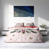 Monohome Merry Christmas 3D Temalı Pamuk Saten Çift Kişilik Nevresim Takımı