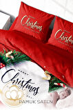 Yılbaşı Süsü Green Christmas Noel %100 Pamuk Saten 3d Çift Kişilik Nevresim Takımı