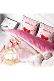 Sevgililer Günü Pamuk Saten Çift Kişilik Nevresim Takımı Happy Valentine's Day