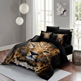 Monohome Leopard Hayvan Figürlü Pamuk Saten Çift Kişilik Nevresim Takımı