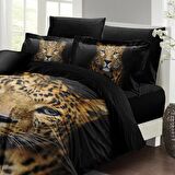 Monohome Leopard Hayvan Figürlü Pamuk Saten Çift Kişilik Nevresim Takımı