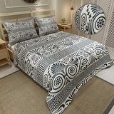 MonoHome Pike Takımı Jakar Dokuma Pamuklu 3D Dijital Baskı Ethnic Design