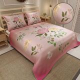 MonoHome Pike Takımı Jakar Dokuma Pamuklu 3D Dijital Baskı Pink Rose