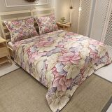 MonoHome Pike Takımı Jakar Dokuma Pamuklu 3D Dijital Baskı Flowers Coverlet