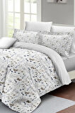 Butterfly Flower Luxury Çift Kişilik Pamuk Saten Nevresim Takımı