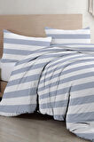Soft Strip Luxury Çift Kişilik Pamuk Saten Nevresim Takımı