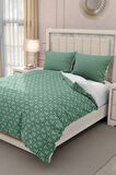 Lastikli Çarşaflı %100 Pamuk Saten Çift Kişilik Nevresim Takımı Green Pattern