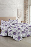 Çift Kişilik Nevresim Takımı Özel Dokuma Pamuk Saten Tuval Koleksiyonu Shadow Flowers Lilac