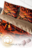 Lastikli Çarşaflı %100 Pamuk Saten Çift Kişilik Nevresim Takımı SnakeCharmer