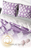 Lastikli Çarşaflı %100 Pamuk Saten Çift Kişilik Nevresim Takımı Osmanlı Motifleri VIII