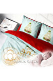 Yılbaşı Nevresim Takımı (Lastikli Çarşaflı) Çift Kişilik %100 Pamuk Saten Joly