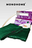 İpek Saten Yastık Kılıfı 2 Adet 50x70cm 2 Adet Saten Tokalı Yeşil