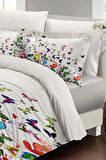 Çift Kişilik Nevresim Takımı Özel Dokuma Pamuk Saten Colorfull Butterfly