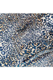 İpek Saten Yastık Kılıfı 2 Adet 50x70cm 2 Adet Saten Tokalı Blue Leopar